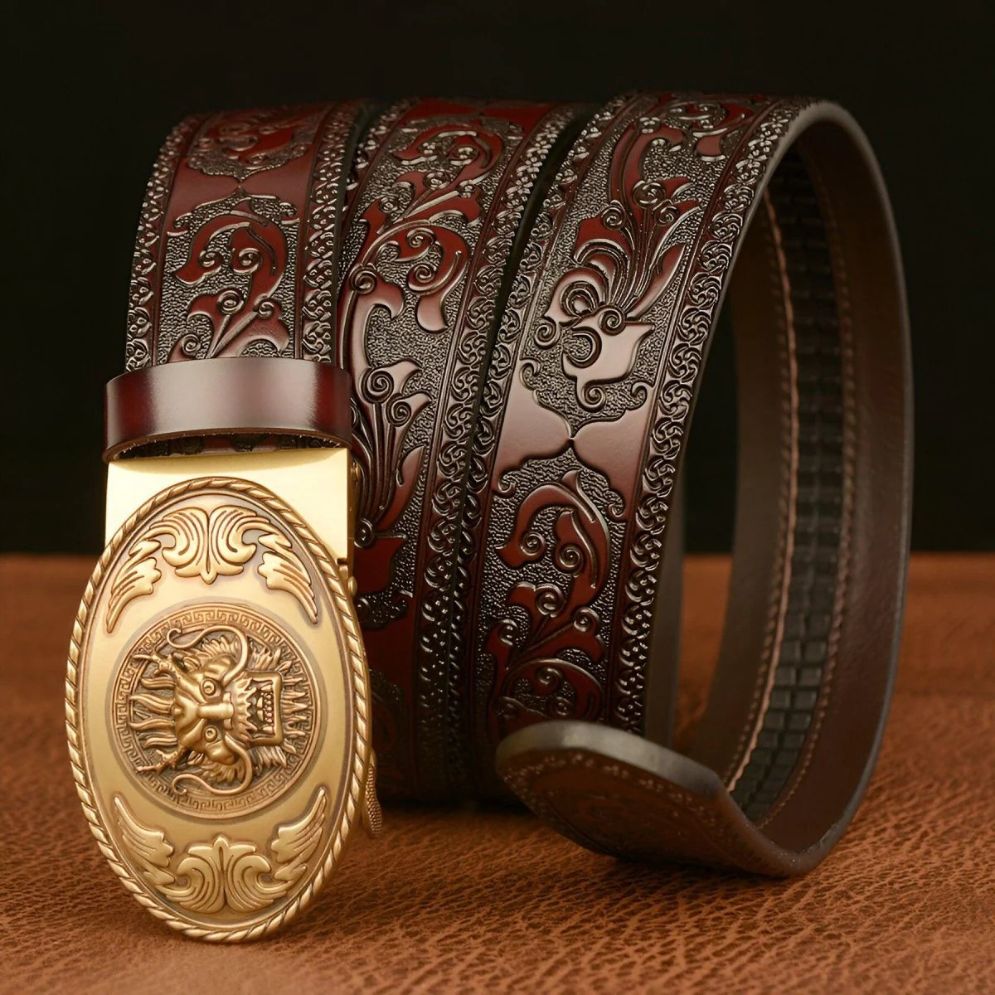 Ceinture Esprit Animal à Motif Tête de Dragon Modèle Curtis - La Ceinturerie