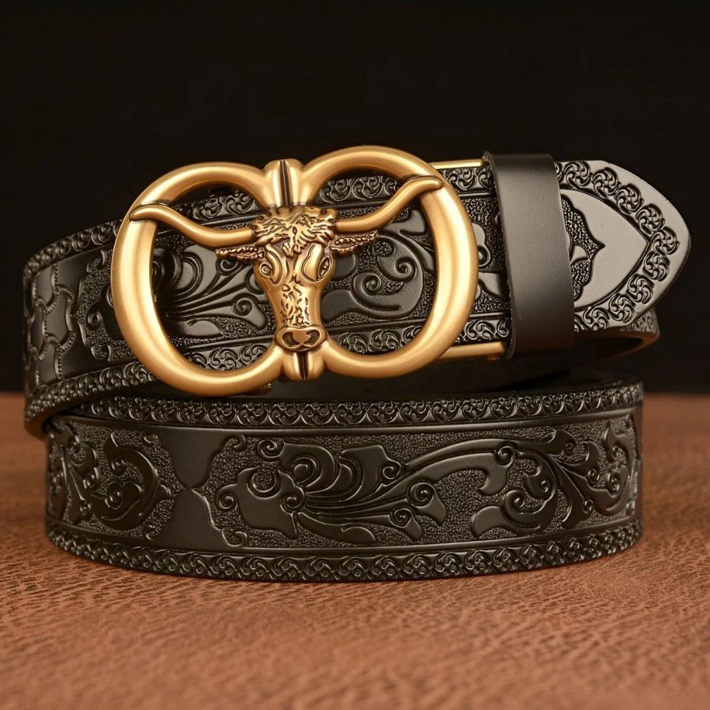 Ceinture Esprit Animal à Motif Tête de Taureau Modèle Adriel - La Ceinturerie