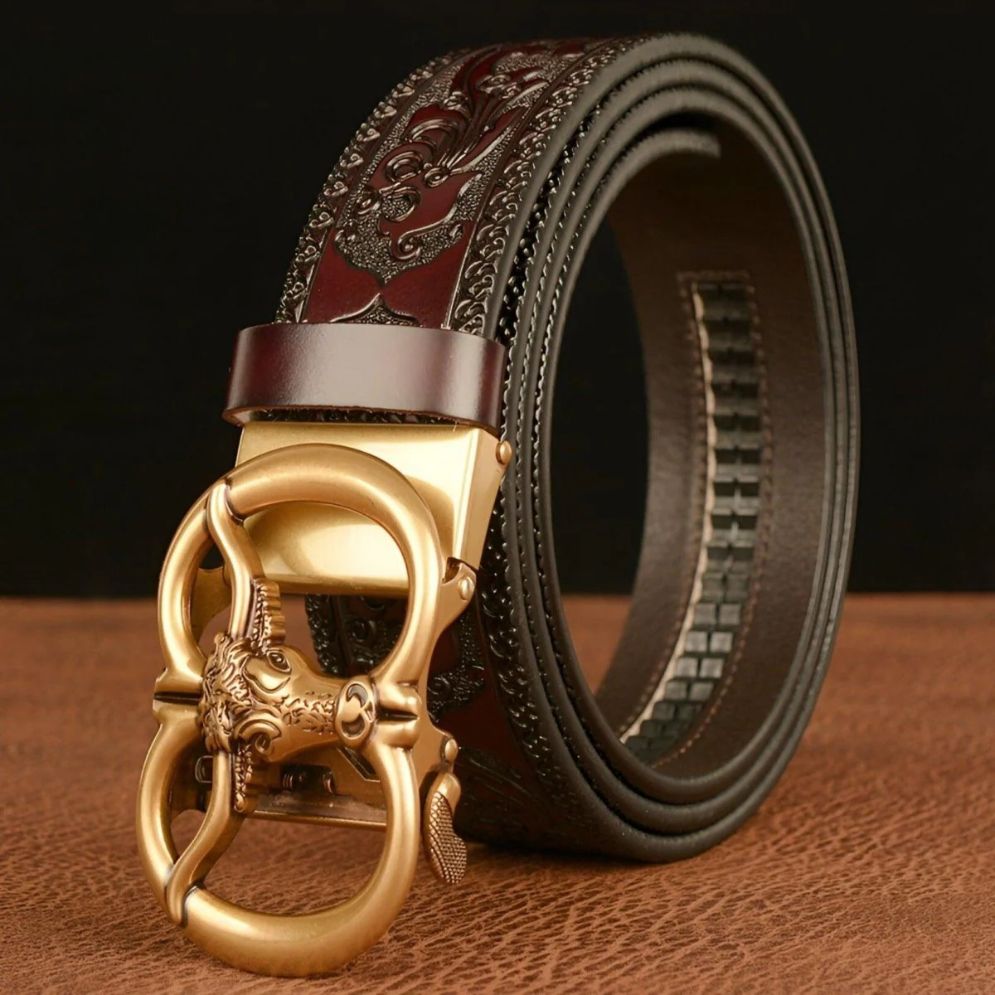 Ceinture Esprit Animal à Motif Tête de Taureau Modèle Adriel - La Ceinturerie