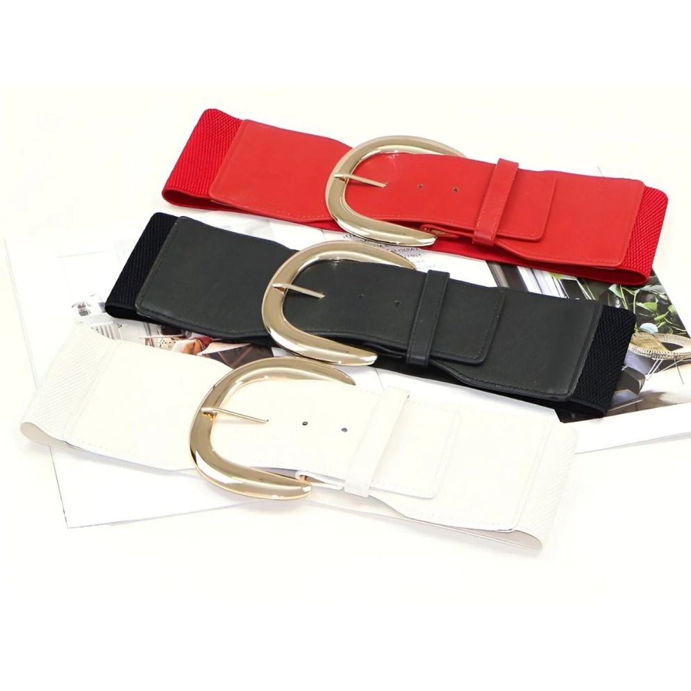 Ceinture Extra Large XXL à Boucle Dorée Modèle Rose