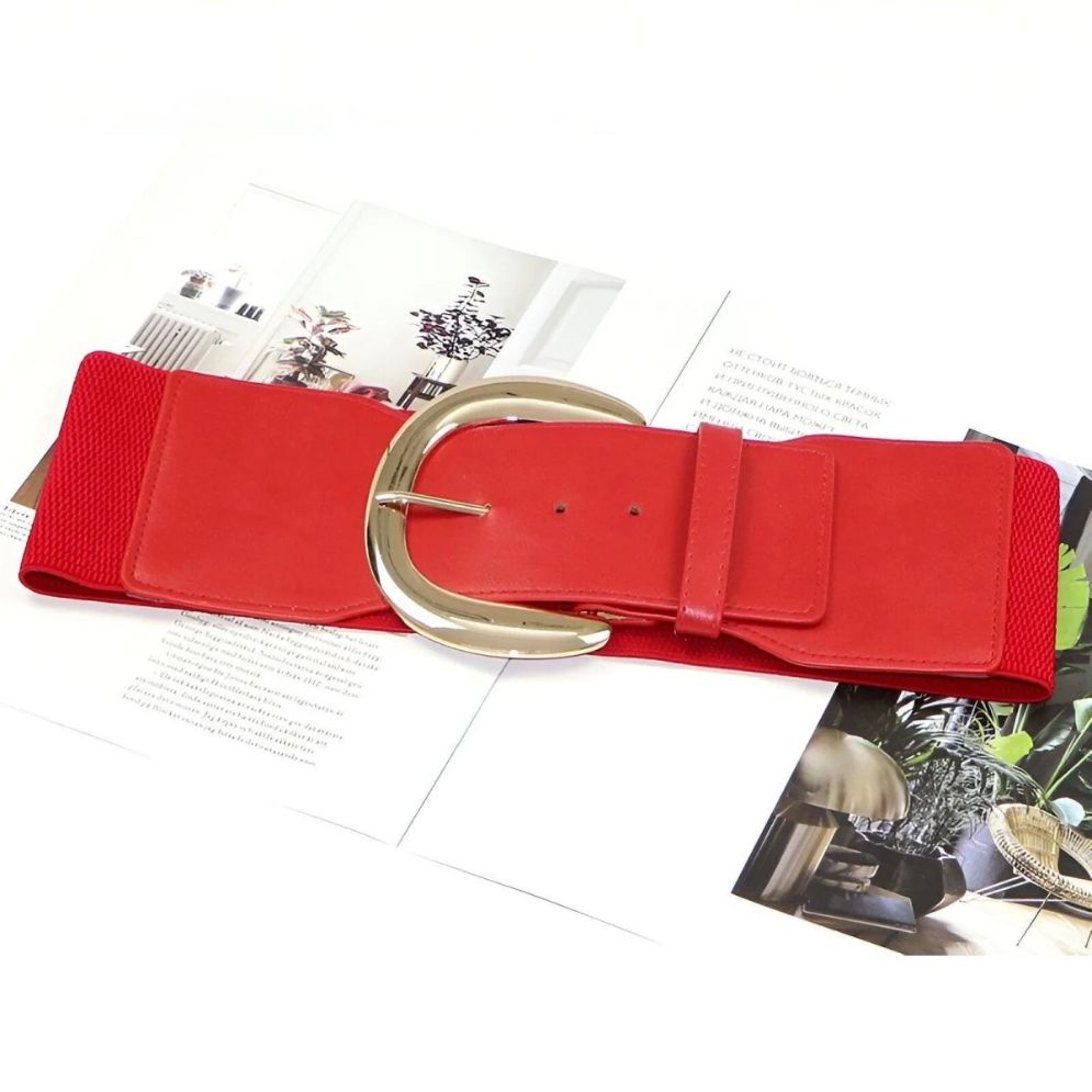 Ceinture Extra Large XXL à Boucle Dorée Modèle Rose