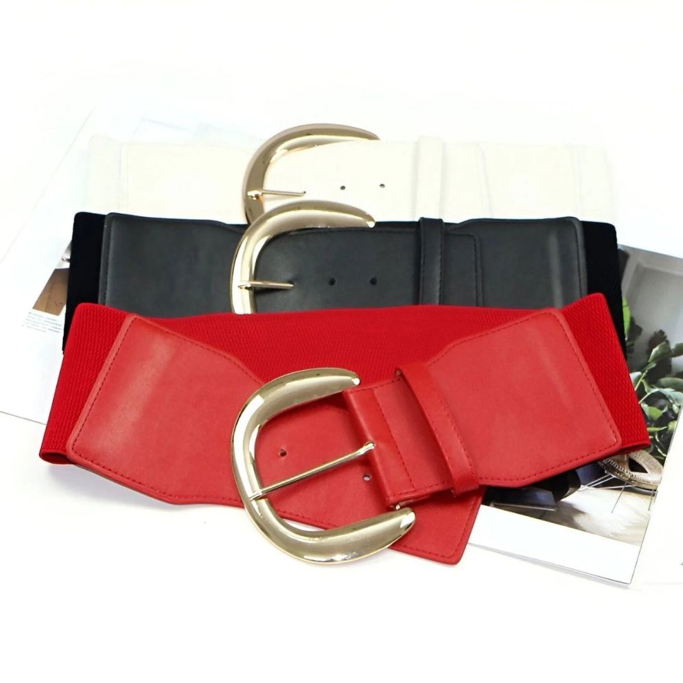 Ceinture Extra Large XXL à Boucle Dorée Modèle Rose