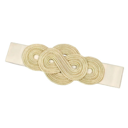 Ceinture Extra Large XXL Géométrique Modèle Elytie Beige