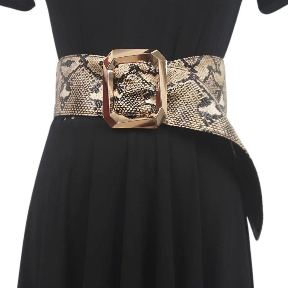 Ceinture Extra Large XXL Peau de Serpent Modèle Alix - La Ceinturerie