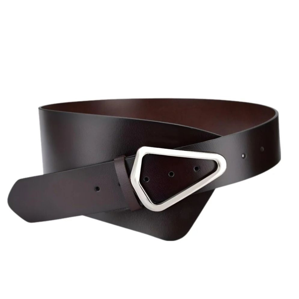 Ceinture Large XXL à Boucle Triangulaire Modèle Caia - La Ceinturerie
