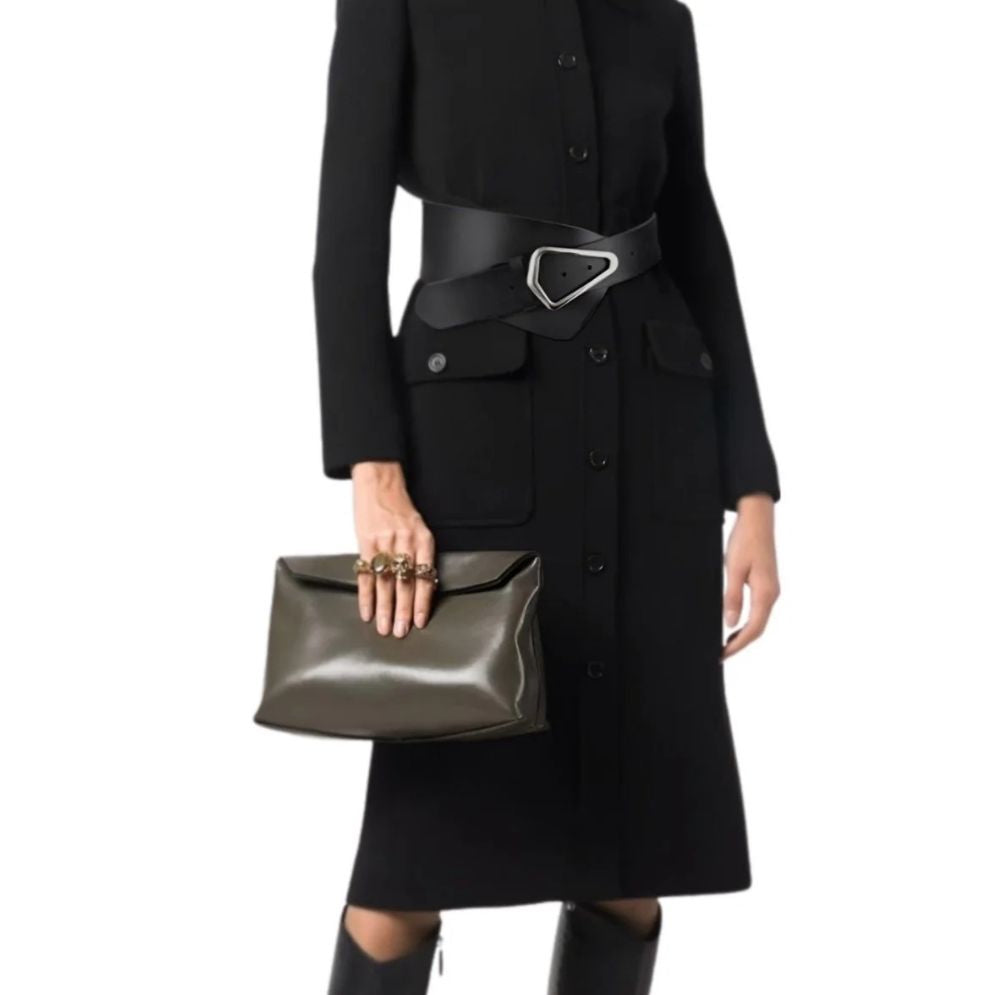 Ceinture Large XXL à Boucle Triangulaire Modèle Caia - La Ceinturerie
