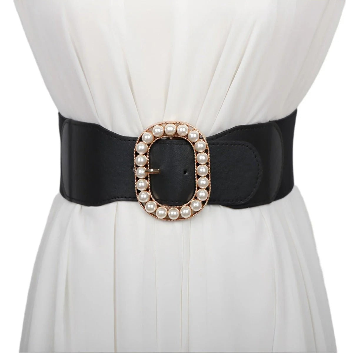 Ceinture Large XXL Boucle Perles Modèle Akyo - La Ceinturerie
