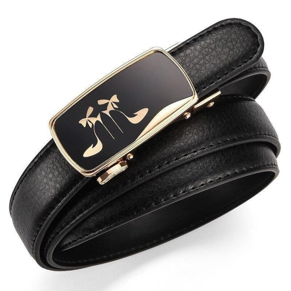 Ceinture Femme Boucle Automatique Dorée Modèle Thema - La Ceinturerie