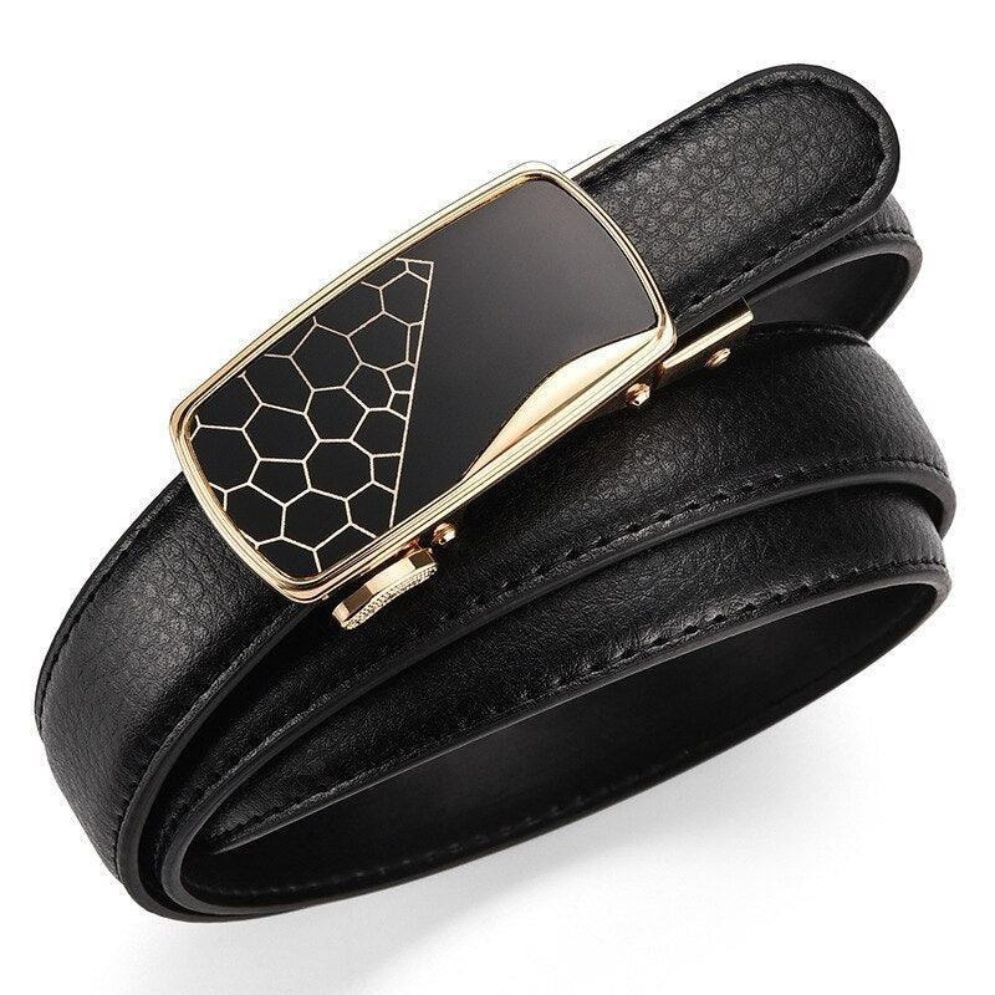 Ceinture Femme Boucle Automatique Dorée Modèle Thema - La Ceinturerie