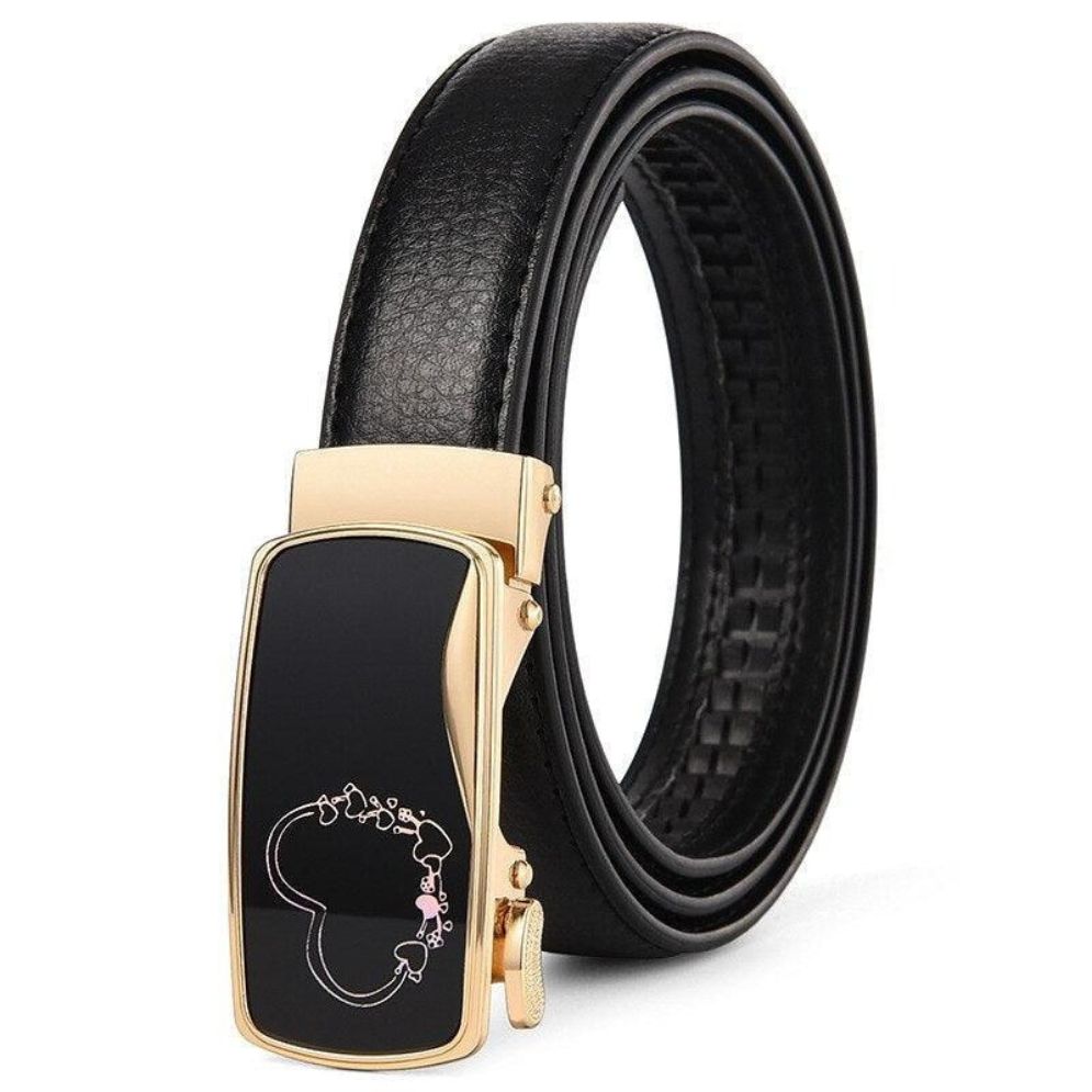 Ceinture Femme Boucle Automatique Dorée Modèle Thema - La Ceinturerie