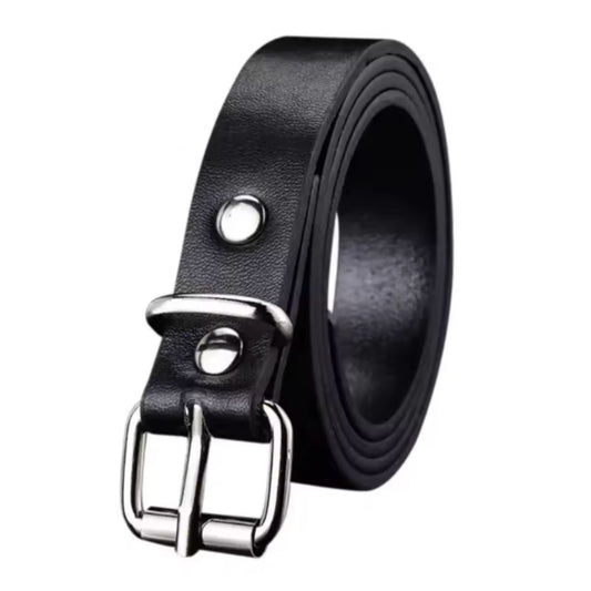 Ceinture Fille en Simili-Cuir à Ardillon Classique Noire