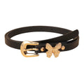 Ceinture Fille en Simili Cuir et Papillons Noire
