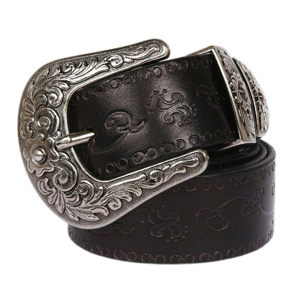 Ceinture Fine À Boucle Western Vintage