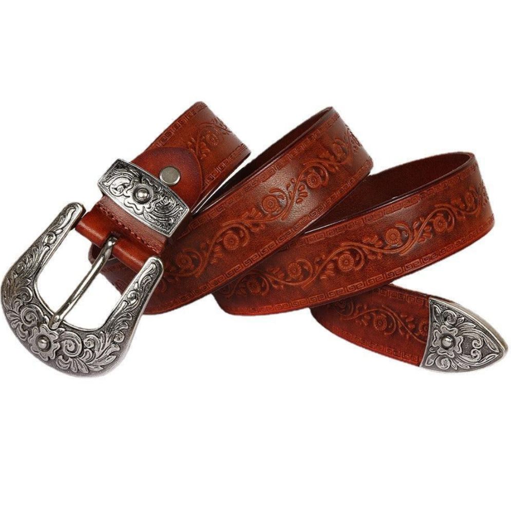 Ceinture Fine À Boucle Western Vintage