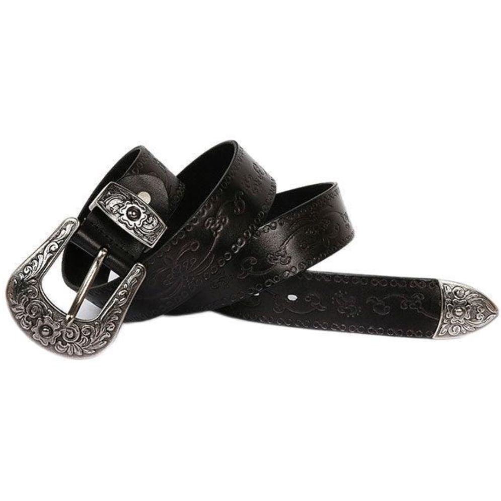 Ceinture Fine À Boucle Western Vintage