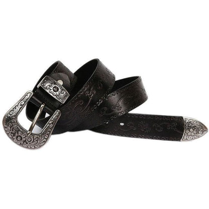 Ceinture Fine À Boucle Western Vintage