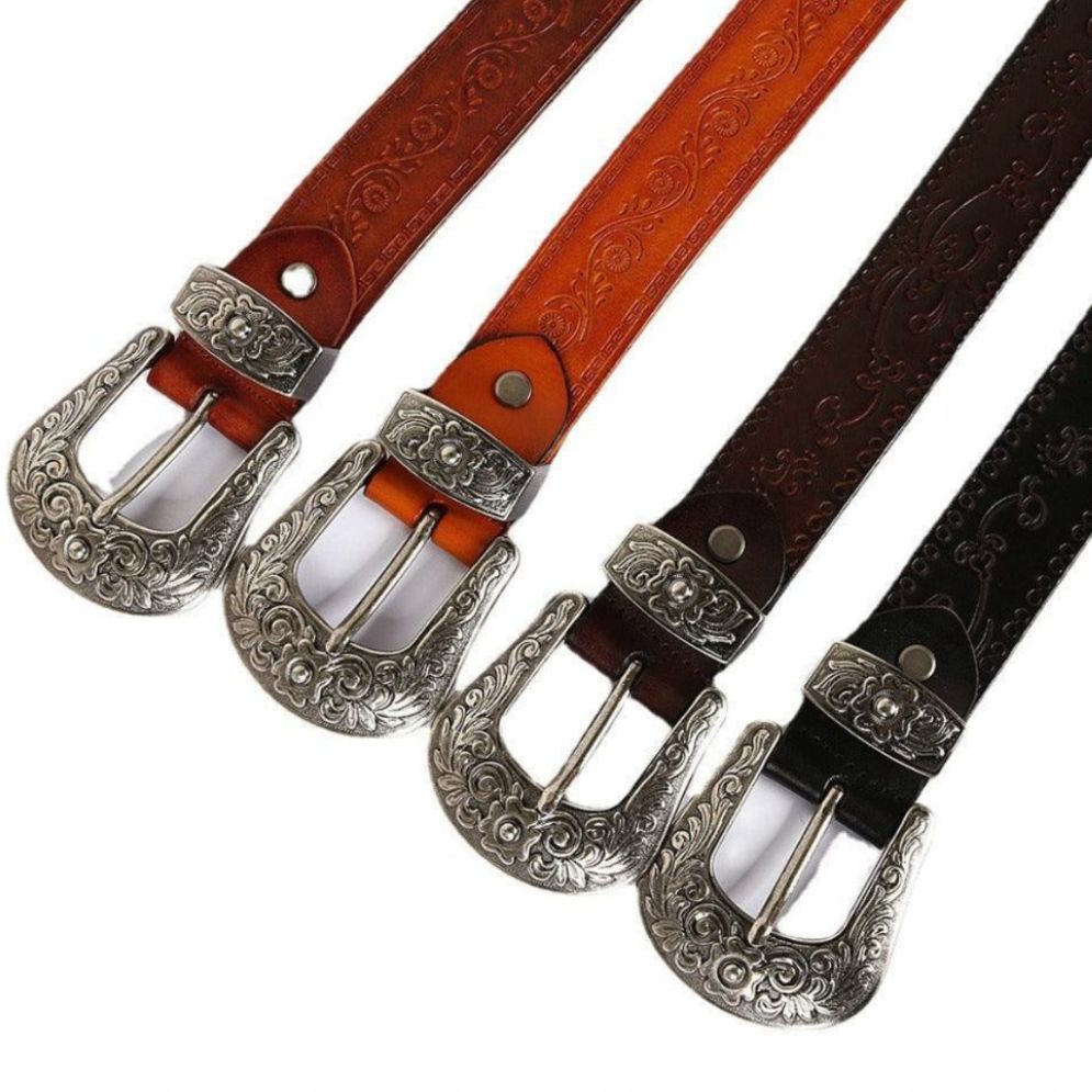Ceinture Fine À Boucle Western Vintage