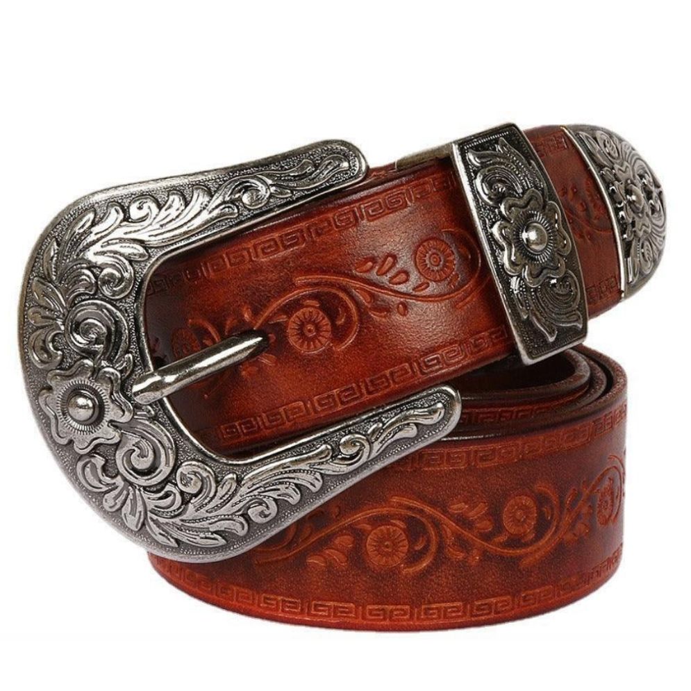 Ceinture Fine À Boucle Western Vintage