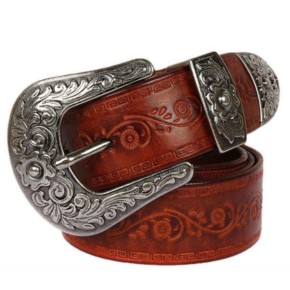 Ceinture Fine À Boucle Western Vintage