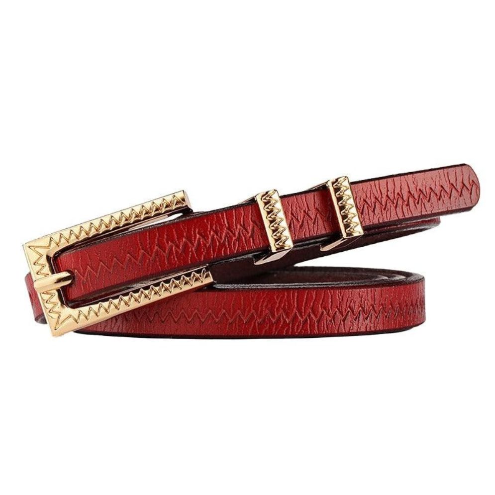 Ceinture Fine Cuir Motifs Zigzag Femme Modèle Eline - La Ceinturerie
