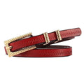 Ceinture Fine Cuir Motifs Zigzag Femme Modèle Eline - La Ceinturerie
