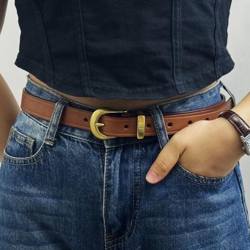 Ceinture Fine en Cuir pour Femme Modèle Jila - La Ceinturerie
