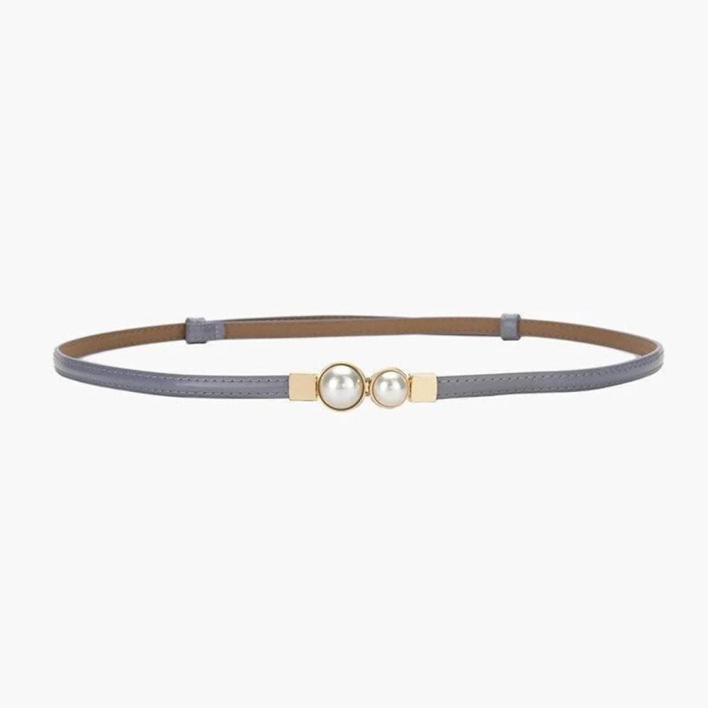 Ceinture Fine en Cuir pour Femme Modèle Krokae Grise
