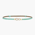 Ceinture Fine en Cuir pour Femme Modèle Krokae Verte
