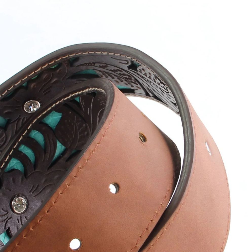 Ceinture Western avec Boucle à Strass Modèle Maeda