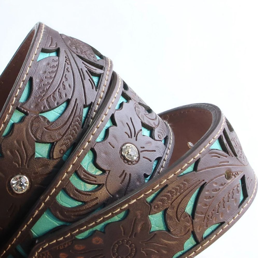 Ceinture Western avec Boucle à Strass Modèle Maeda