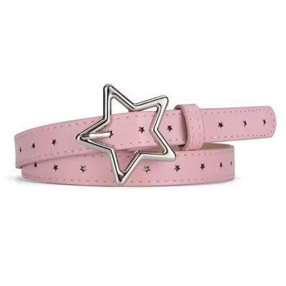 Ceinture Fine en Simili-Cuir à Étoile pour Fille et Garçons Rose clair