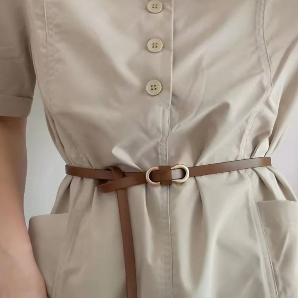 Ceinture Fine Simili Vegan Boucle Femme Modèle Lilova - La Ceinturerie