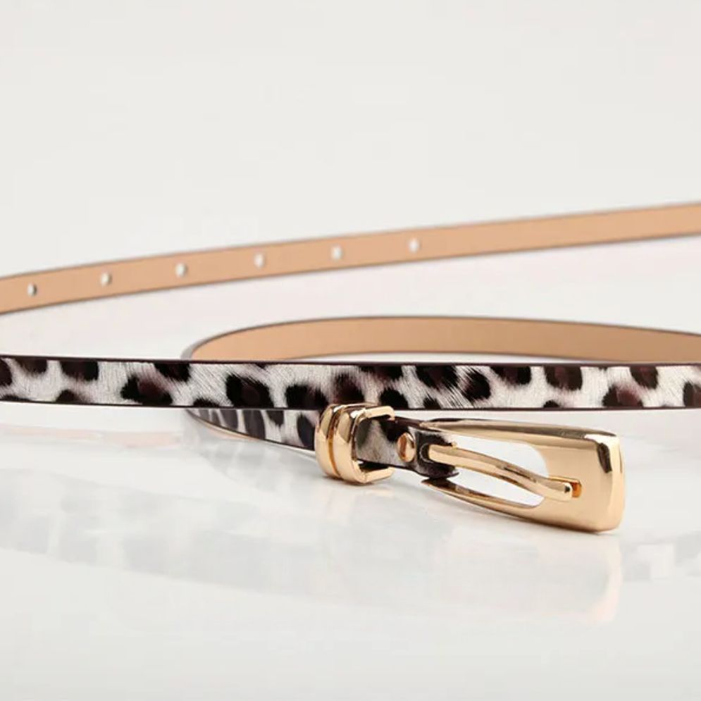 Ceinture Fine Imprimé Léopard Pour Femme - La Ceinturerie