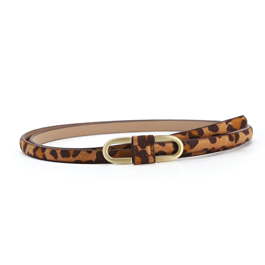 Ceinture Fine Imprimé Léopard pour Femme Modèle Mareta - La Ceinturerie