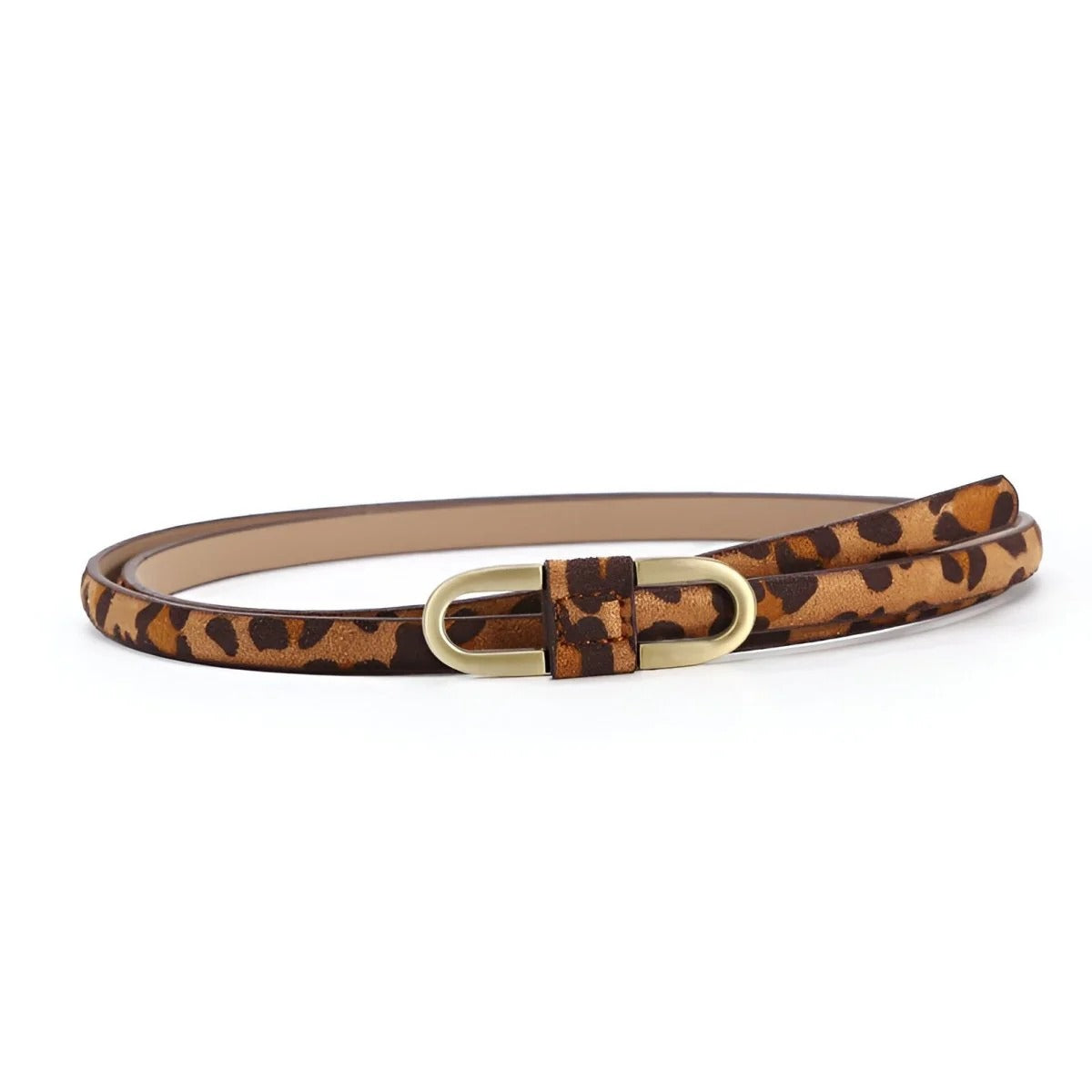 Ceinture Fine Imprimé Léopard pour Femme Modèle Mareta - La Ceinturerie