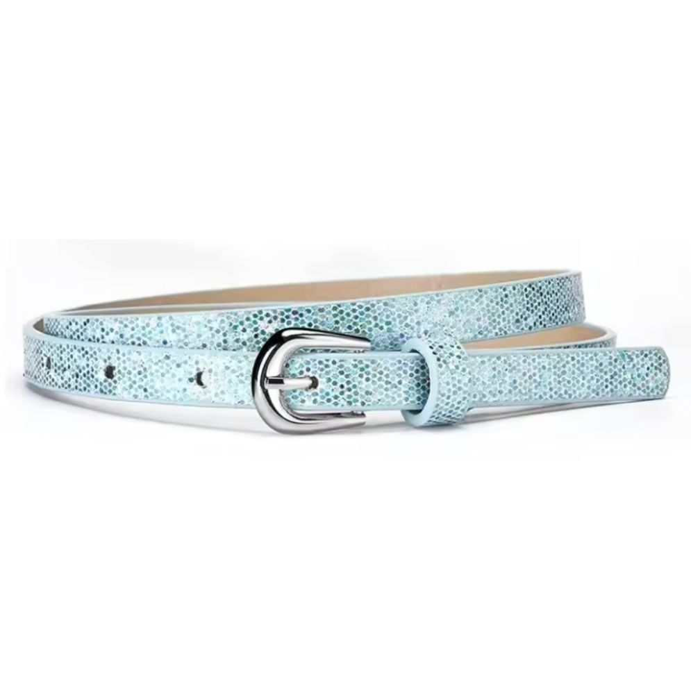 Ceinture Fille en Simili Cuir et Papillons Bleue
