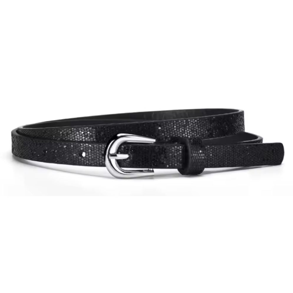 Ceinture Fille en Simili Cuir et Papillons Noire