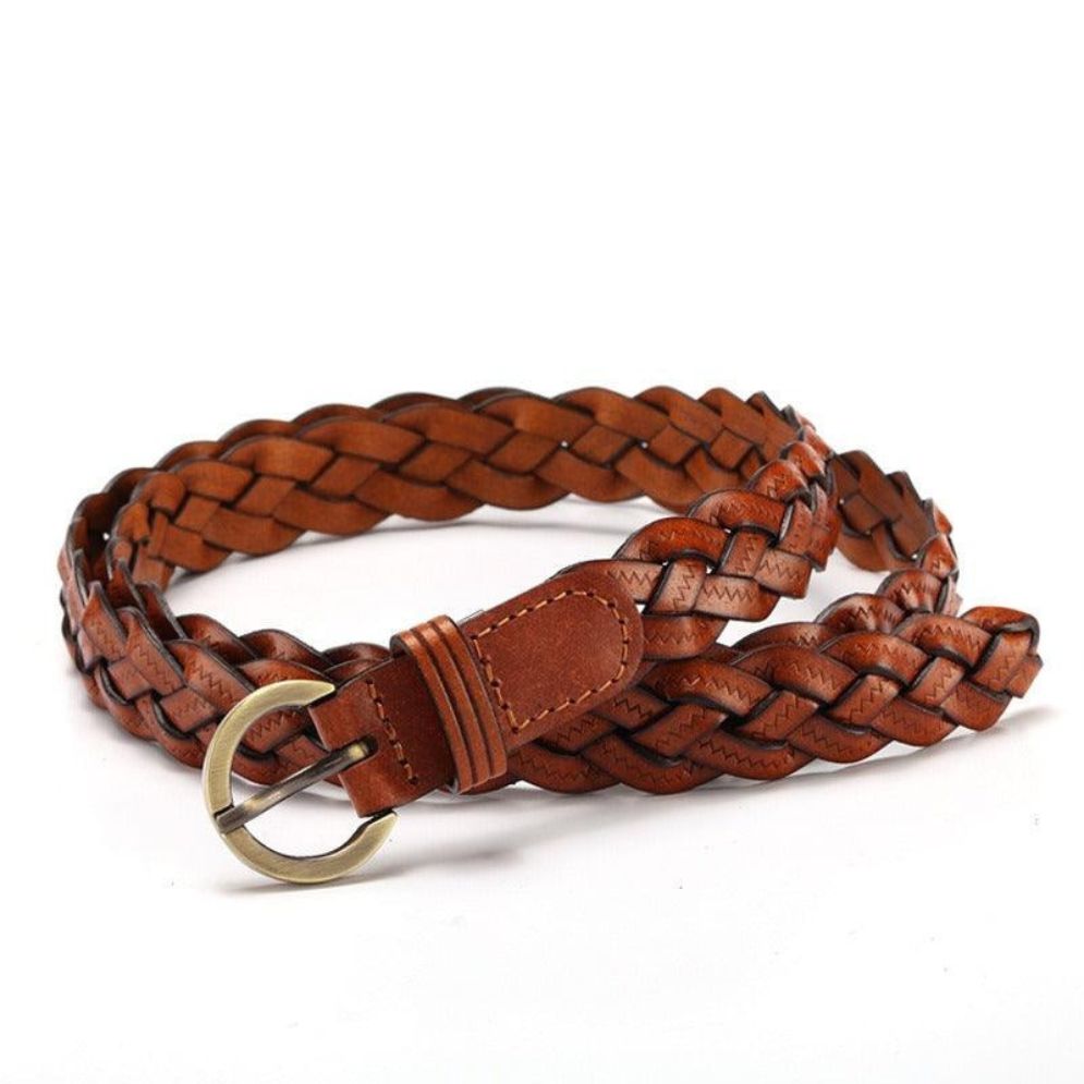 Ceinture Fine Tressée en Cuir Modèle Bedisa - La Ceinturerie