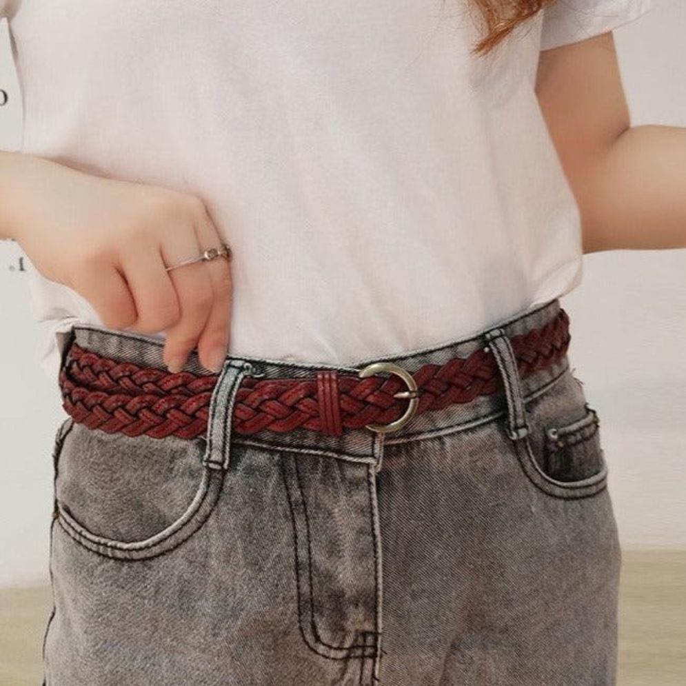 Ceinture Fine Tressée en Cuir Modèle Bedisa - La Ceinturerie