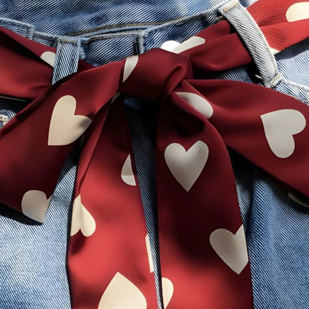 Ceinture Foulard à Motif Cœur Modèle Loretta - La Ceinturerie

