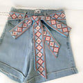 Ceinture Foulard à Motifs Carreaux Abstraits Modèle Jaelynn - La Ceinturerie