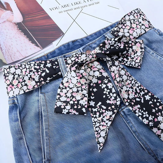 Ceinture Foulard à Motifs Floraux Roses Modèle Arima