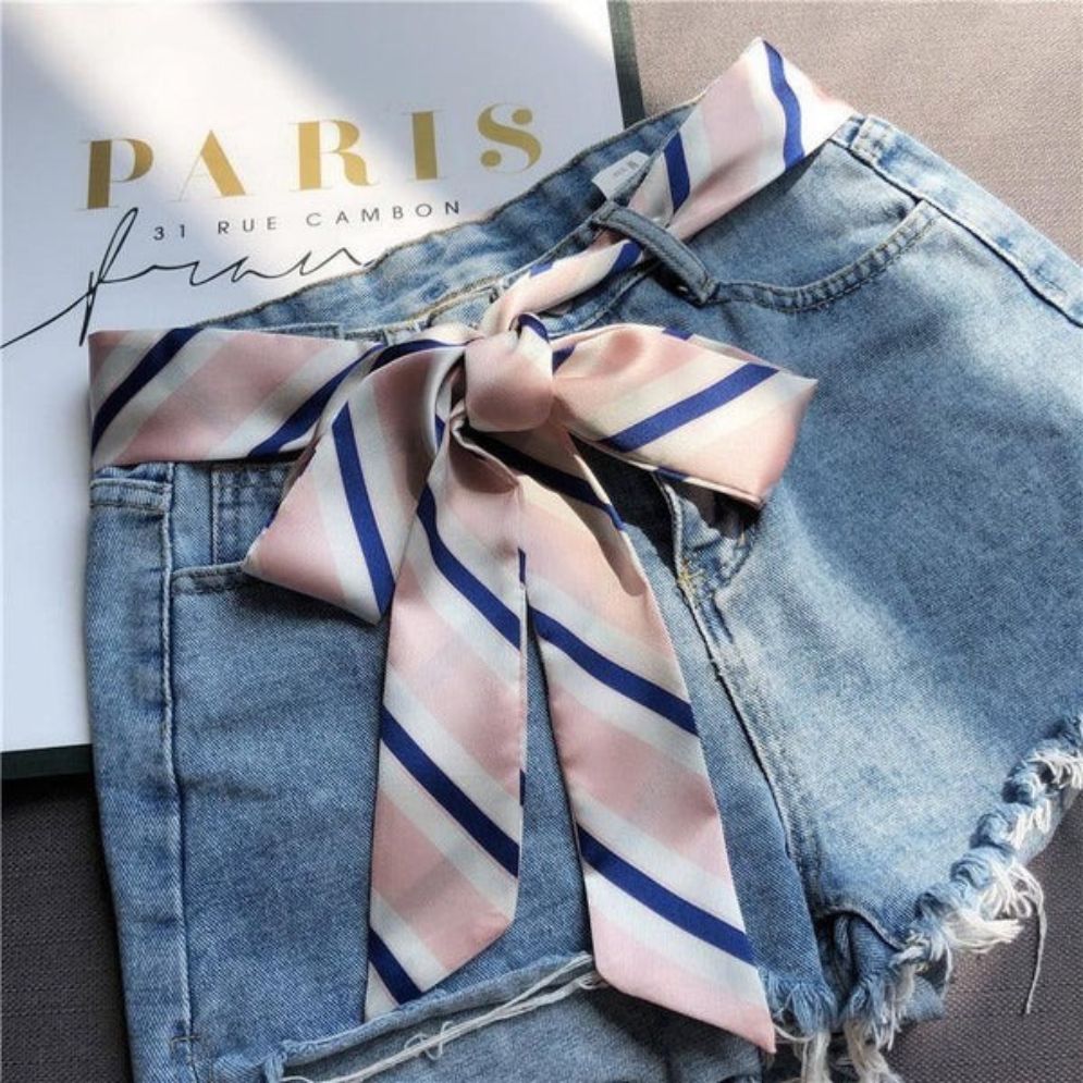 Ceinture Foulard à Rayures Bleues Modèle Lesly - La Ceinturerie

