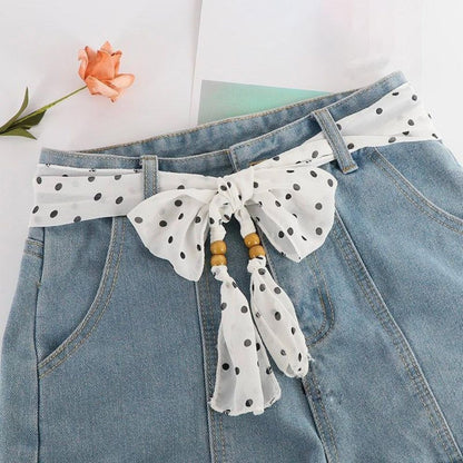 Ceinture Foulard avec Perles en Bois Modèle Alpui - La Ceinturerie
