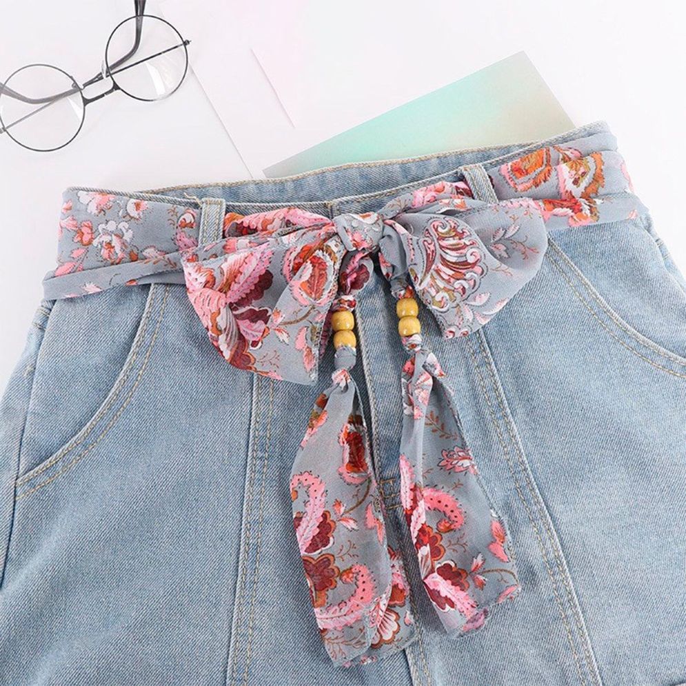 Ceinture Foulard avec Perles en Bois Modèle Alpui - La Ceinturerie
