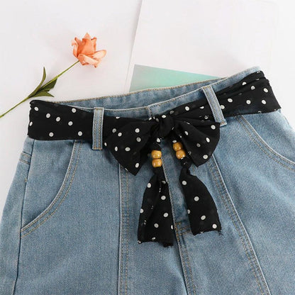 Ceinture Foulard avec Perles en Bois Modèle Alpui - La Ceinturerie
