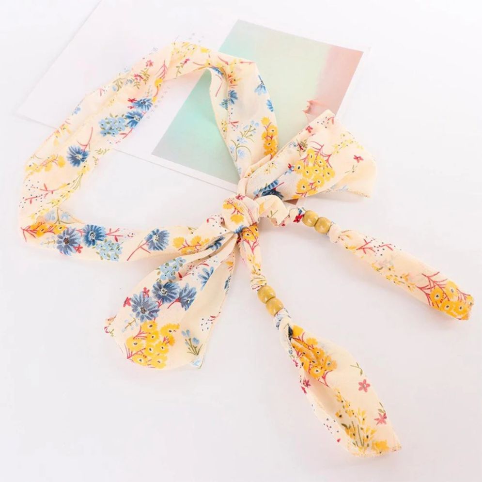 Ceinture Foulard avec Perles en Bois Modèle Alpui - La Ceinturerie
