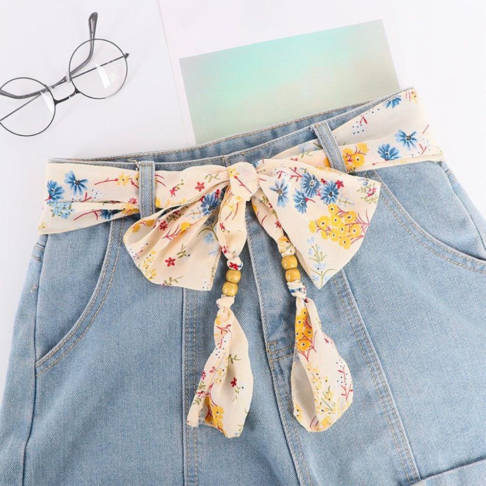 Ceinture Foulard avec Perles en Bois Modèle Alpui - La Ceinturerie
