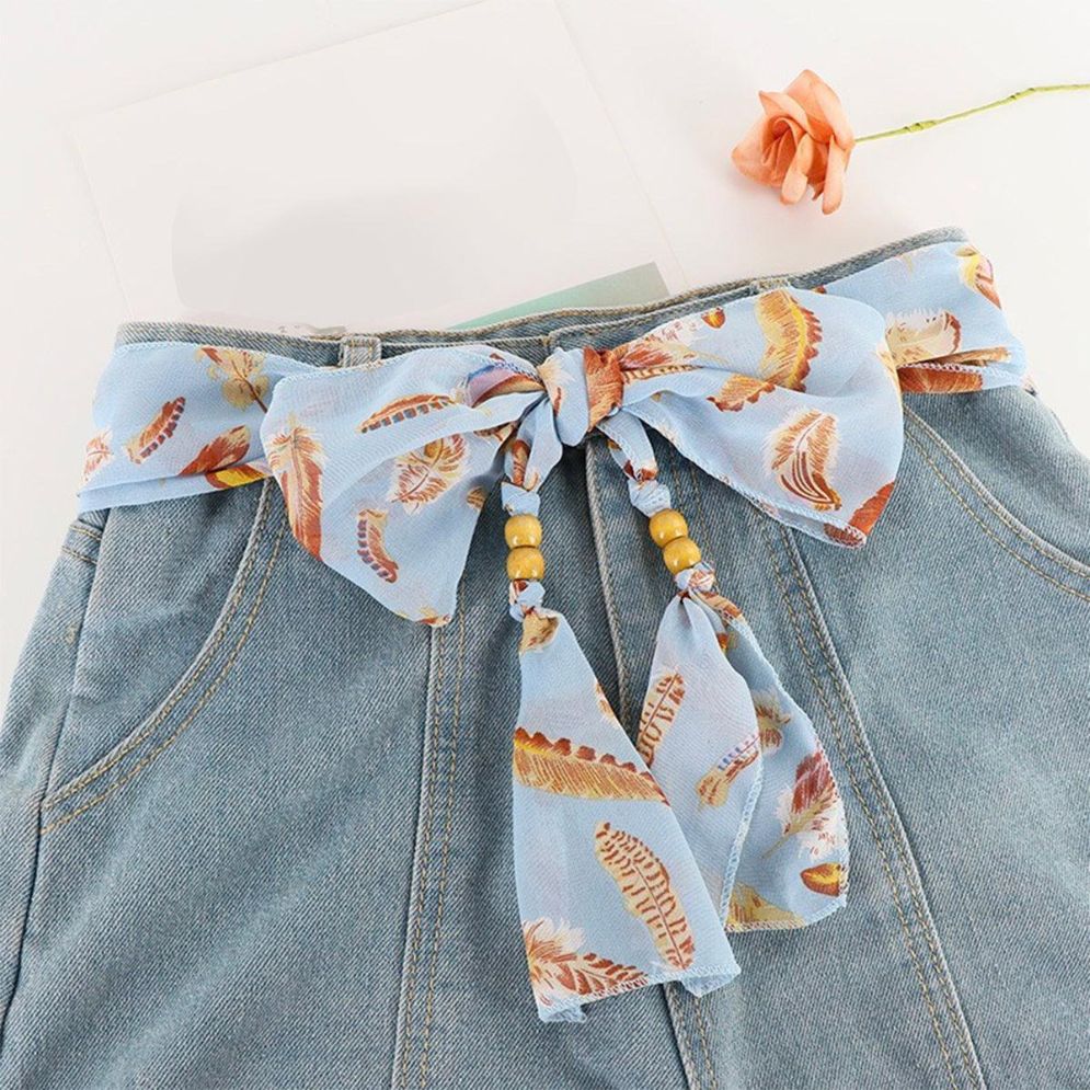 Ceinture Foulard avec Perles en Bois Modèle Alpui - La Ceinturerie
