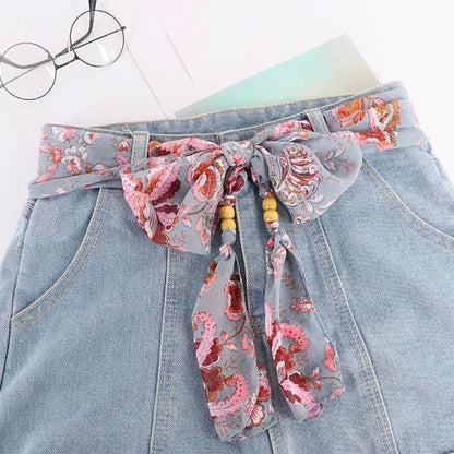 Ceinture Foulard avec Perles en Bois Modèle Alpui - La Ceinturerie
